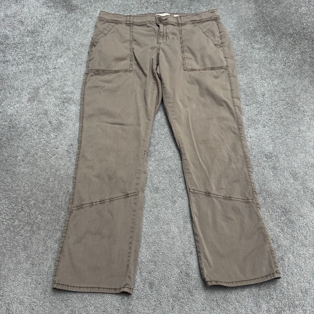 Hei Hei Anthropologie Utility Straight Leg Cargo Pants Women 32 Brown Cotton Fit